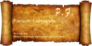 Parsch Fernanda névjegykártya